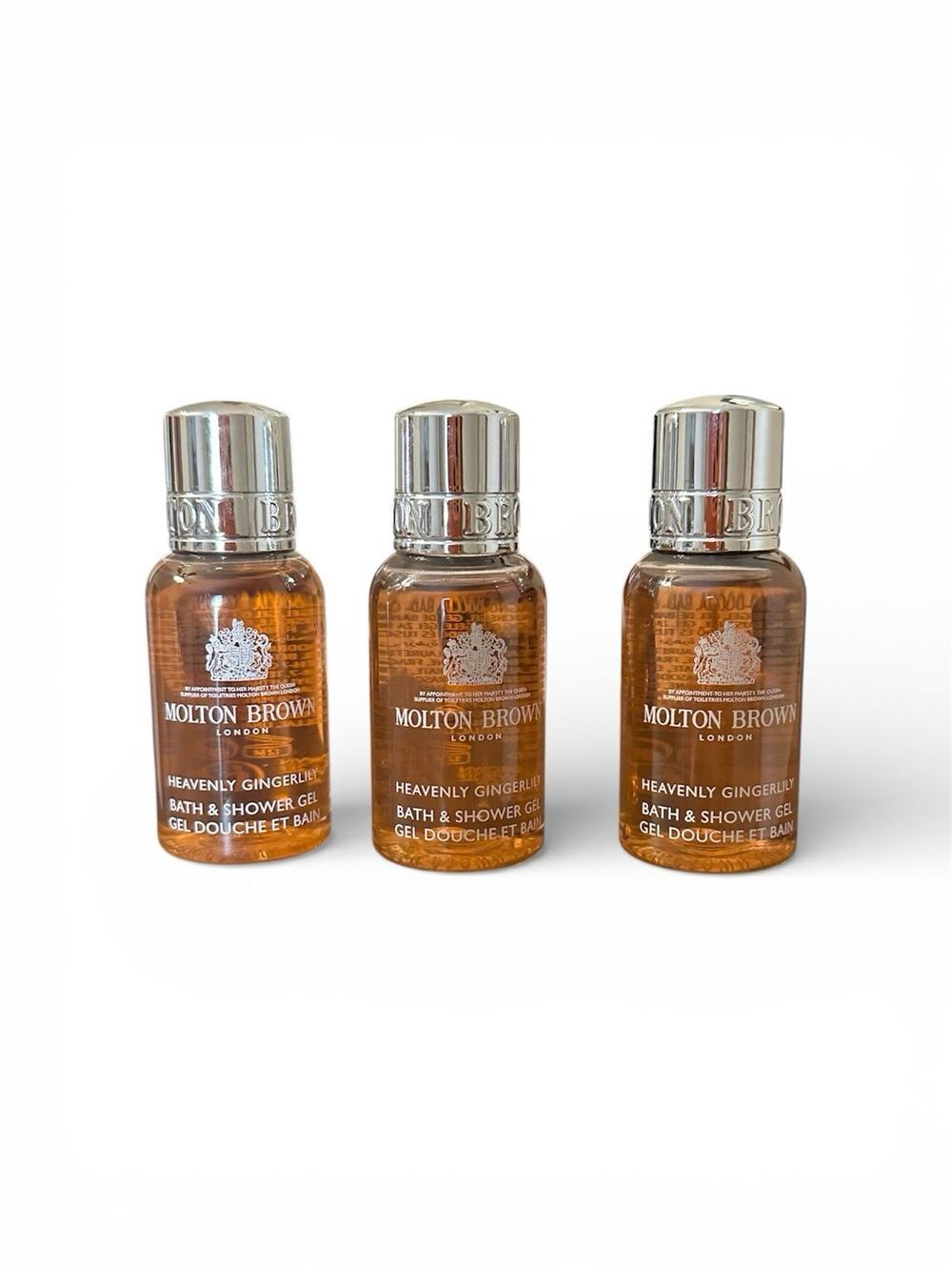 3 pk MOLTON BROWN Heavenly Gingerlily Bath and Shower Gel 1 FL OZ TRAVEL SIZE